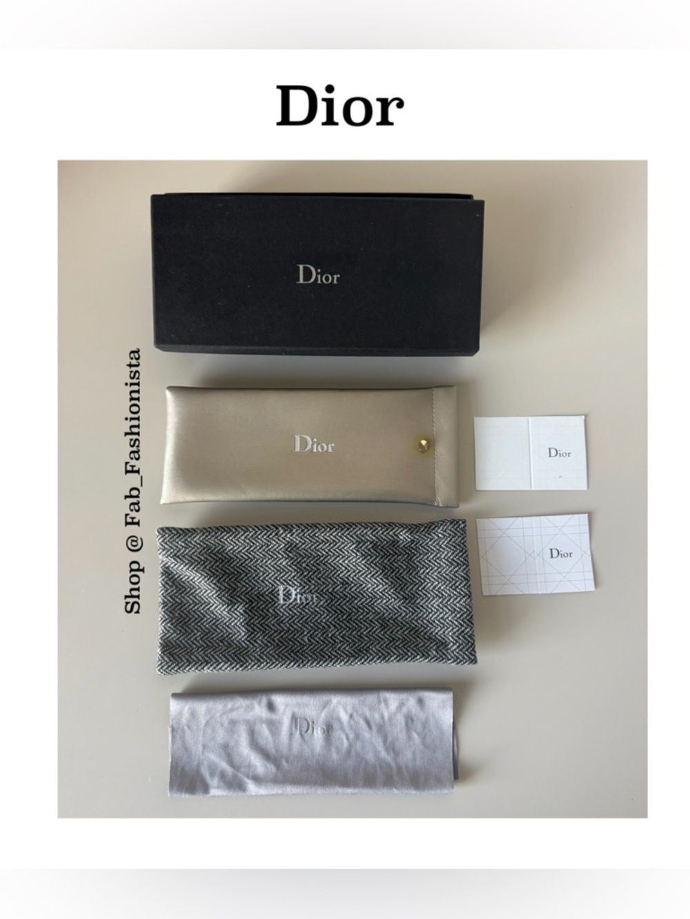 Dior Accessories Box & Pouches Set in Black, Gold, Gray, Silver